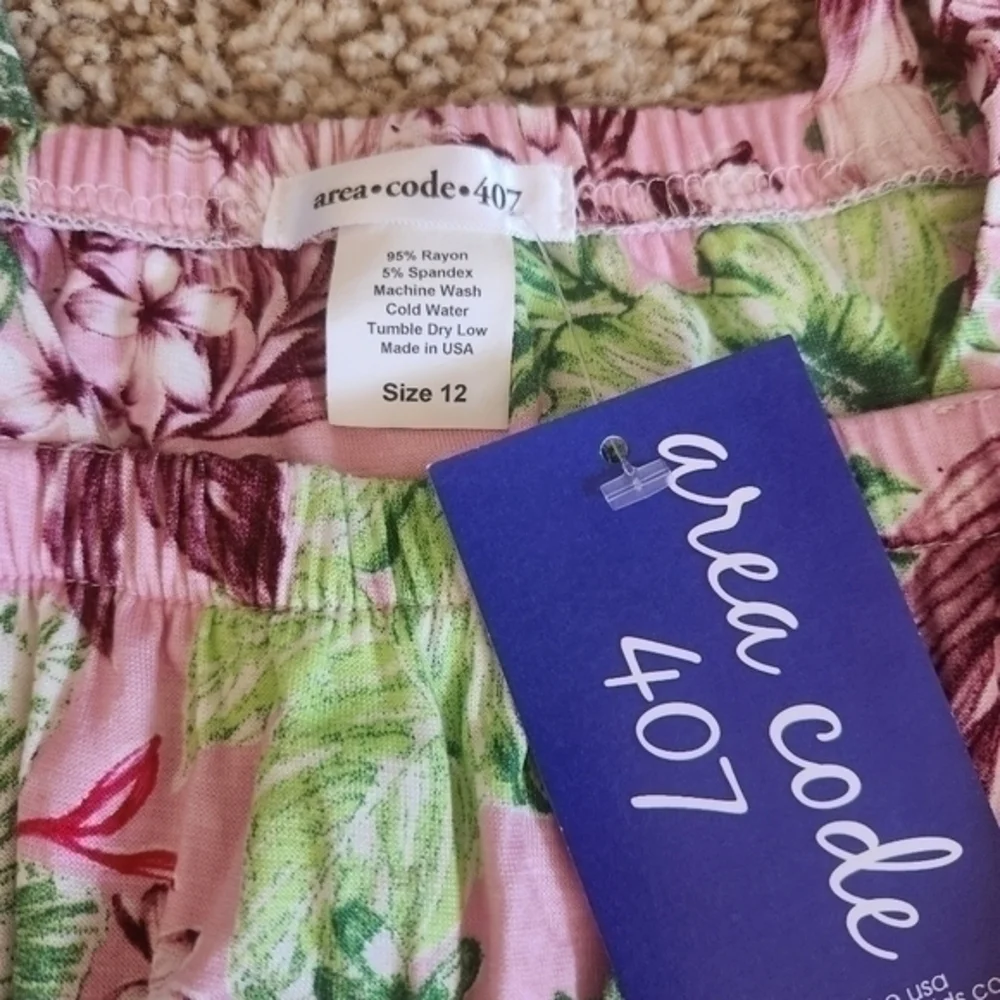 Area‎ Code 407 Girls Floral Romper NWT Pink Red Green Purple Lavender Stretchy